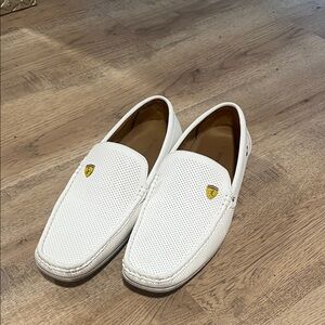 White Perforated Men's Loafers